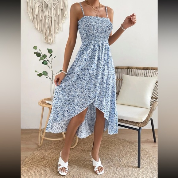 Boho floral print wrap hem cami dress - Picture 5 of 16